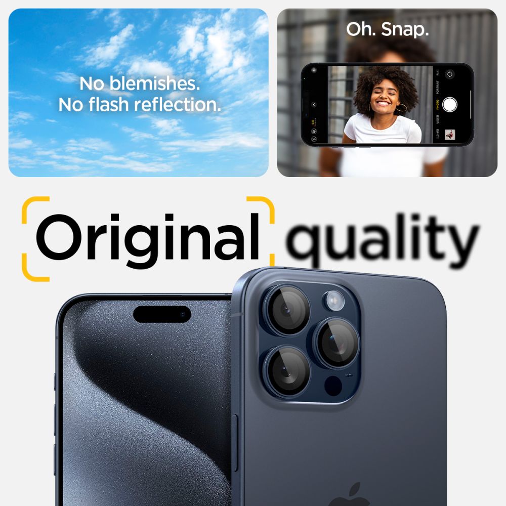 iTok webáruház - Spigen Spigen Optik.tR EZ Fit kameravédő üveg iPhone 14 Pro / Pro Max / 15 Pro / Pro Max (titánkék) 8 Spigen Optik.tR EZ Fit Camera Protector for iPhone 14 Pro / Pro Max / 15 Pro / Pro Max (titánkék)