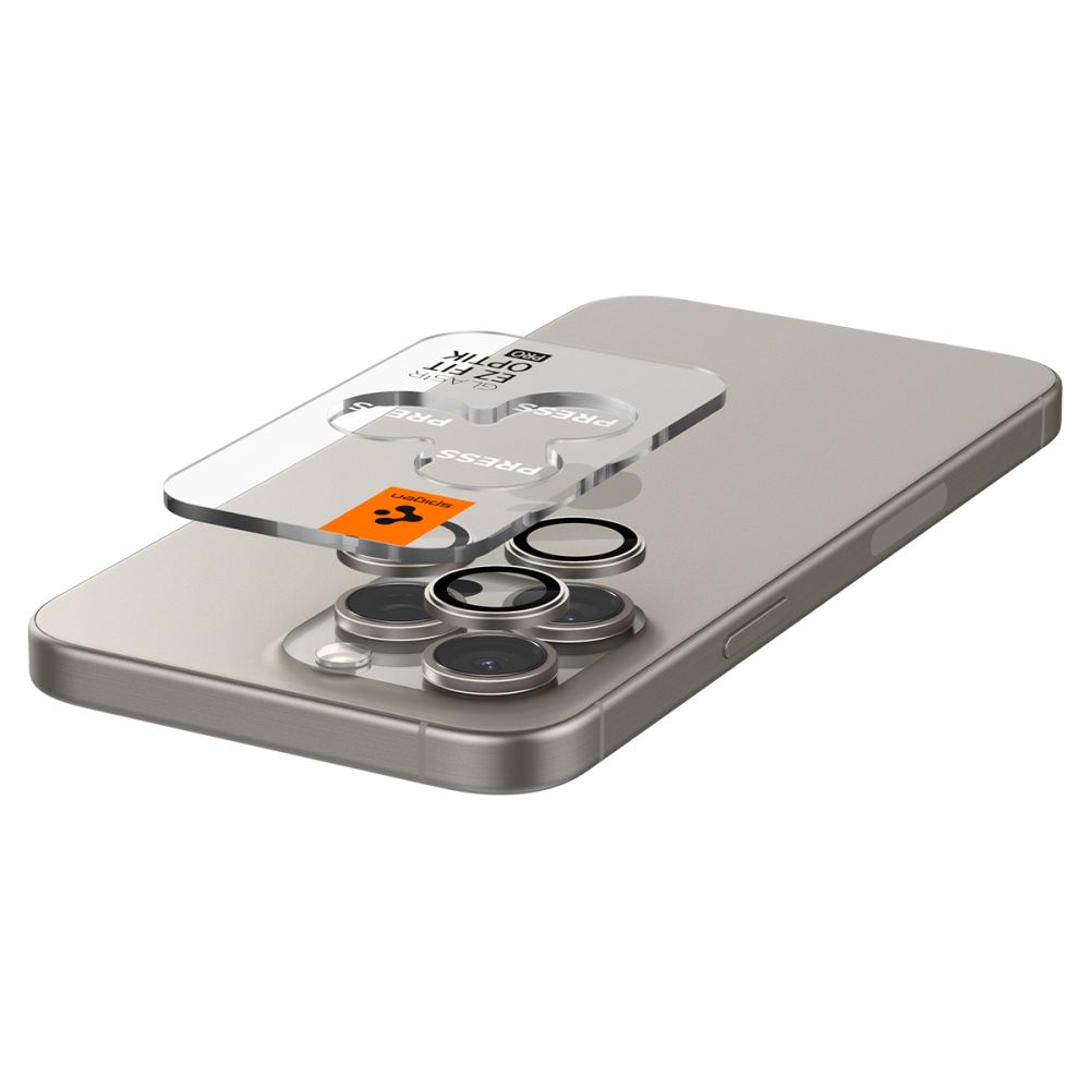 iTok webáruház - Spigen Spigen Optik.TR EZ Fit kameravédő üveg iPhone 14 Pro / Pro Max / 15 Pro / Pro Max készülékekhez – Natural Titanium, 2 db 6 Spigen Optik.tR EZ Fit Camera Protector for iPhone 14 Pro / Pro Max / 15 Pro / Pro Max - Natural Titanium 2 pcs.