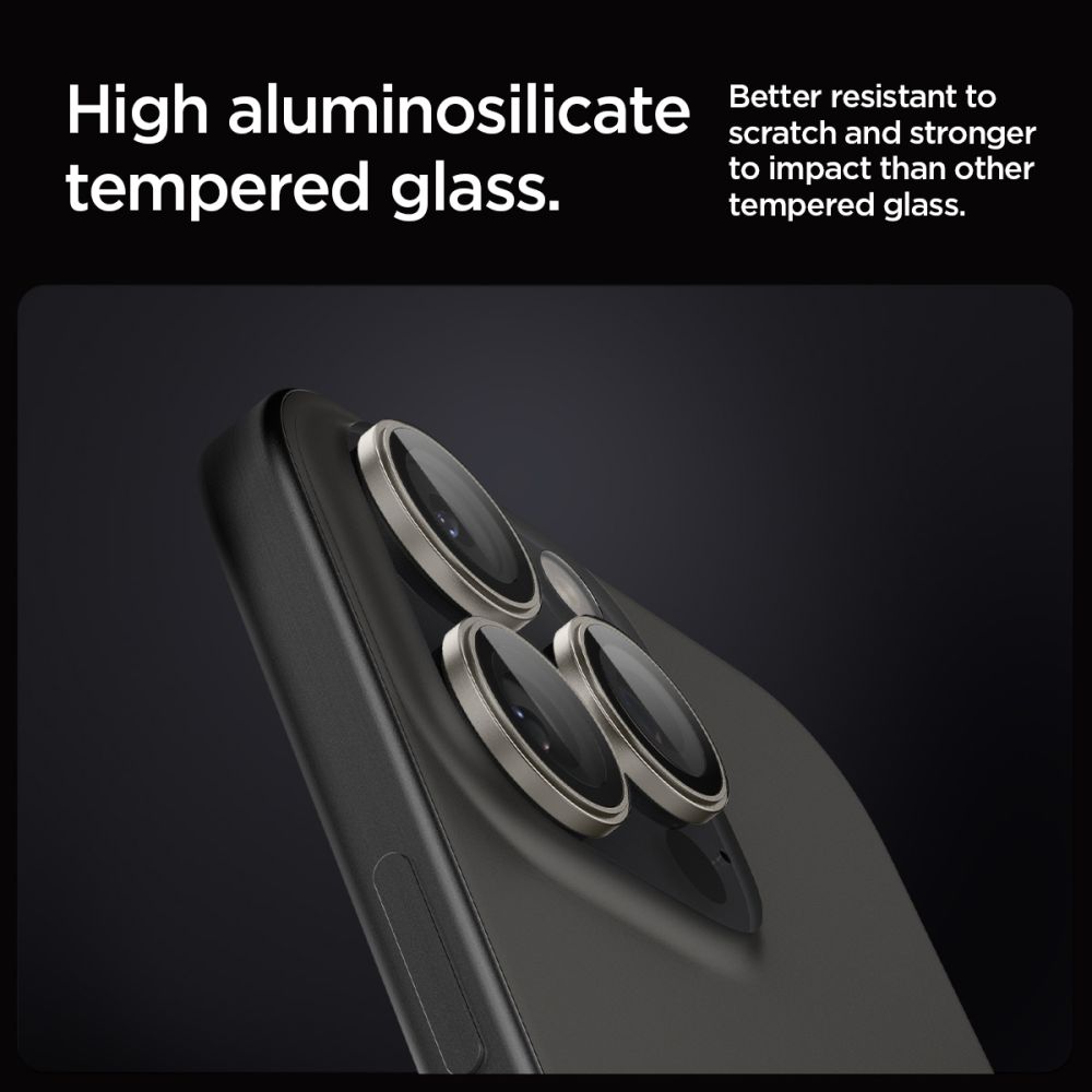 iTok webáruház - Spigen Spigen Optik.TR EZ Fit kameravédő üveg iPhone 14 Pro / Pro Max / 15 Pro / Pro Max készülékekhez – Natural Titanium, 2 db 7 Spigen Optik.tR EZ Fit Camera Protector for iPhone 14 Pro / Pro Max / 15 Pro / Pro Max - Natural Titanium 2 pcs.