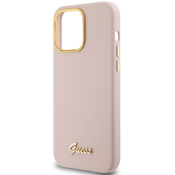 iTok webáruház - Guess Guess Silicone Script Metal Logo & Frame case for iPhone 15 Pro Max (rózsaszín) 6 Guess Silicone Script Metal Logo & Frame case for iPhone 15 Pro Max (rózsaszín)
