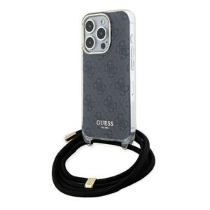 Guess Crossbody Cord 4G Print tok iPhone 15 Pro Max készülékhez (fekete)