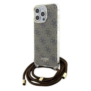Guess Crossbody Cord 4G Print tok iPhone 15 Pro Max készülékhez (barna)