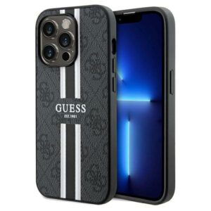 Guess 4G Printed Stripes MagSafe tok iPhone 15 Pro Max készülékhez (fekete)