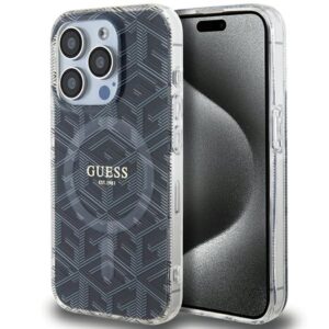 Guess IML GCube MagSafe tok iPhone 15 Pro Max készülékhez (fekete)