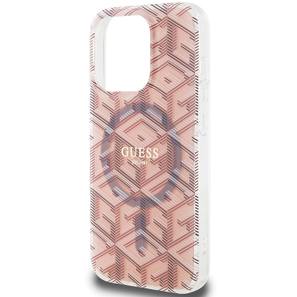 iTok webáruház - Guess Guess IML GCube MagSafe tok iPhone 15 Pro Max készülékhez (rózsaszín) 6 Guess IML GCube MagSafe case for iPhone 15 Pro Max (rózsaszín)