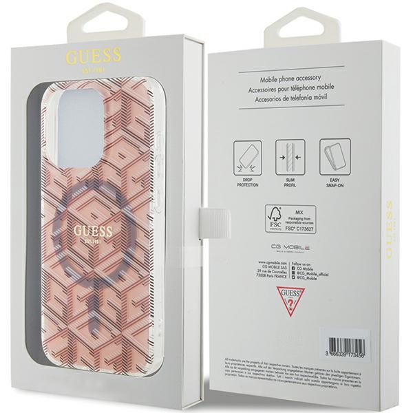 iTok webáruház - Guess Guess IML GCube MagSafe tok iPhone 15 Pro Max készülékhez (rózsaszín) 8 Guess IML GCube MagSafe case for iPhone 15 Pro Max (rózsaszín)