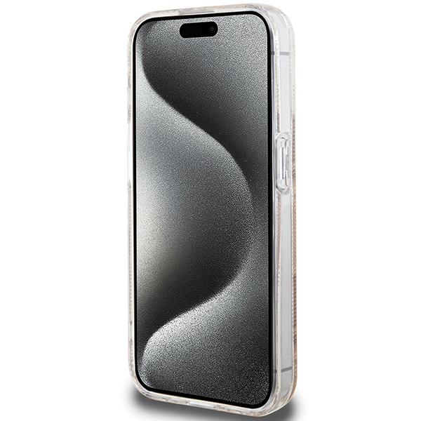 iTok webáruház - Guess Guess IML GCube MagSafe tok iPhone 15 Pro Max készülékhez (barna) 5 Guess IML GCube MagSafe case for iPhone 15 Pro Max (barna)