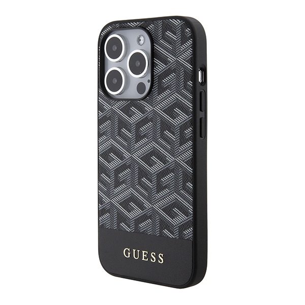 iTok webáruház - Guess Guess GCube Stripes MagSafe tok iPhone 15 Pro Max készülékhez (fekete) 2 Guess GCube Stripes MagSafe case for iPhone 15 Pro Max (fekete)