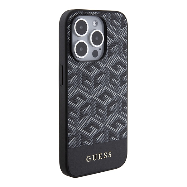 iTok webáruház - Guess Guess GCube Stripes MagSafe tok iPhone 15 Pro Max készülékhez (fekete) 4 Guess GCube Stripes MagSafe case for iPhone 15 Pro Max (fekete)