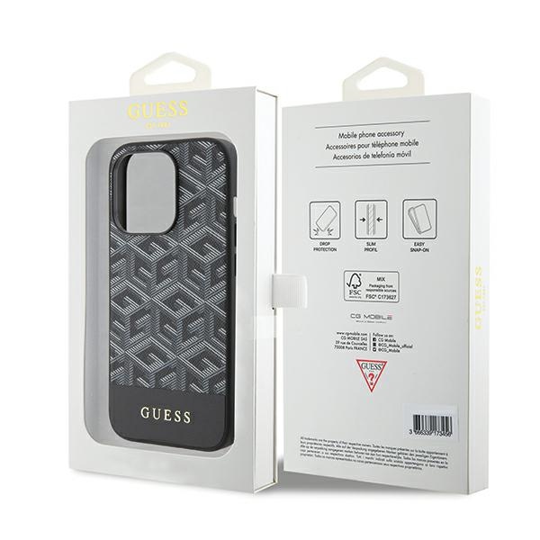 iTok webáruház - Guess Guess GCube Stripes MagSafe tok iPhone 15 Pro Max készülékhez (fekete) 8 Guess GCube Stripes MagSafe case for iPhone 15 Pro Max (fekete)