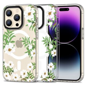 Tech-Protect MagMood MagSafe tok iPhone 15 Pro Max készülékhez – margaréták és levelek