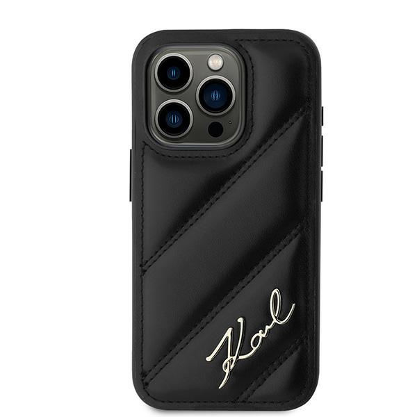 iTok webáruház - Karl Lagerfeld Karl Lagerfeld Diagonal Quilted Script tok iPhone 15 Pro Max készülékhez (fekete) 3 Karl Lagerfeld Diagonal Quilted Script case for iPhone 15 Pro Max (fekete)