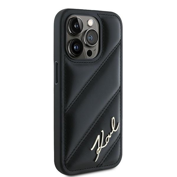 iTok webáruház - Karl Lagerfeld Karl Lagerfeld Diagonal Quilted Script tok iPhone 15 Pro Max készülékhez (fekete) 4 Karl Lagerfeld Diagonal Quilted Script case for iPhone 15 Pro Max (fekete)