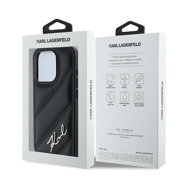 iTok webáruház - Karl Lagerfeld Karl Lagerfeld Diagonal Quilted Script tok iPhone 15 Pro Max készülékhez (fekete) 8 Karl Lagerfeld Diagonal Quilted Script case for iPhone 15 Pro Max (fekete)
