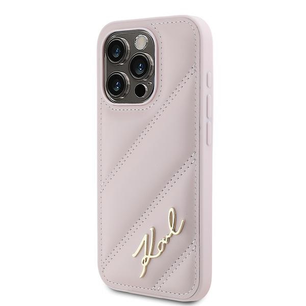 iTok webáruház - Karl Lagerfeld Karl Lagerfeld Diagonal Quilted Script tok iPhone 15 Pro Max készülékhez (rózsaszín) 2 Karl Lagerfeld Diagonal Quilted Script case for iPhone 15 Pro Max (rózsaszín)