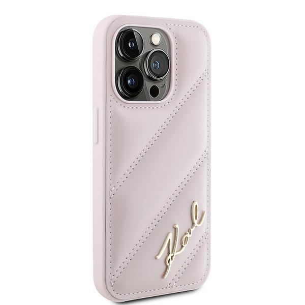 iTok webáruház - Karl Lagerfeld Karl Lagerfeld Diagonal Quilted Script tok iPhone 15 Pro Max készülékhez (rózsaszín) 4 Karl Lagerfeld Diagonal Quilted Script case for iPhone 15 Pro Max (rózsaszín)