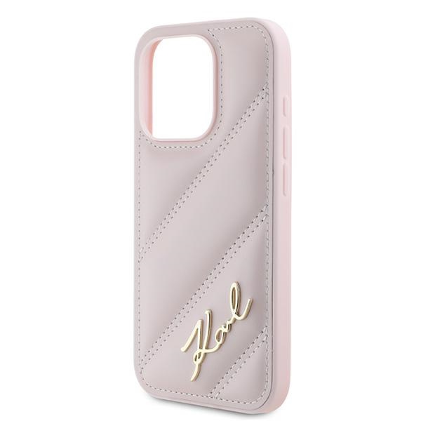 iTok webáruház - Karl Lagerfeld Karl Lagerfeld Diagonal Quilted Script tok iPhone 15 Pro Max készülékhez (rózsaszín) 6 Karl Lagerfeld Diagonal Quilted Script case for iPhone 15 Pro Max (rózsaszín)