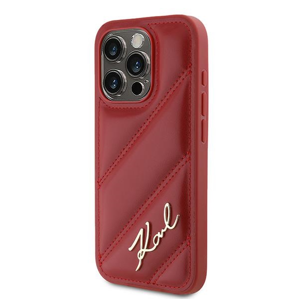 iTok webáruház - Karl Lagerfeld Karl Lagerfeld Diagonal Quilted Script tok iPhone 15 Pro Max készülékhez (piros) 2 Karl Lagerfeld Diagonal Quilted Script case for iPhone 15 Pro Max (piros)