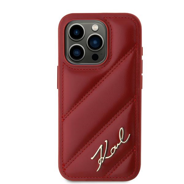 iTok webáruház - Karl Lagerfeld Karl Lagerfeld Diagonal Quilted Script tok iPhone 15 Pro Max készülékhez (piros) 3 Karl Lagerfeld Diagonal Quilted Script case for iPhone 15 Pro Max (piros)