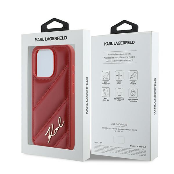 iTok webáruház - Karl Lagerfeld Karl Lagerfeld Diagonal Quilted Script tok iPhone 15 Pro Max készülékhez (piros) 8 Karl Lagerfeld Diagonal Quilted Script case for iPhone 15 Pro Max (piros)