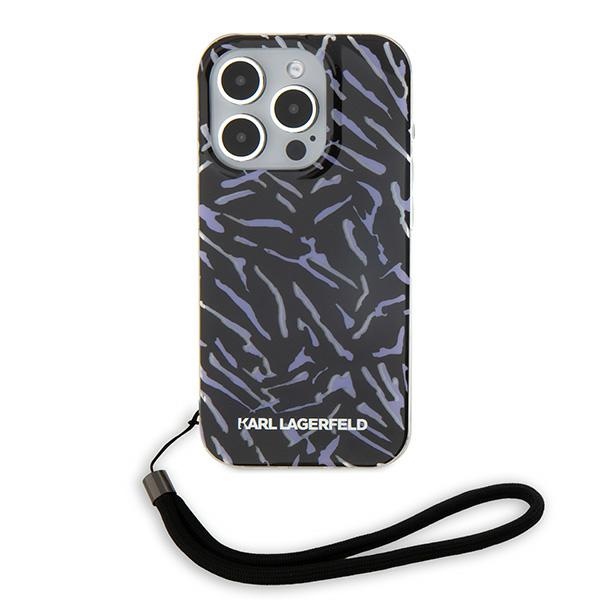 iTok webáruház - Karl Lagerfeld Karl Lagerfeld Zebra mintás zsinóros tok iPhone 15 Pro Max készülékhez (lila) 2 Karl Lagerfeld Zebra With Cord iPhone 15 Pro Max Case (lila)