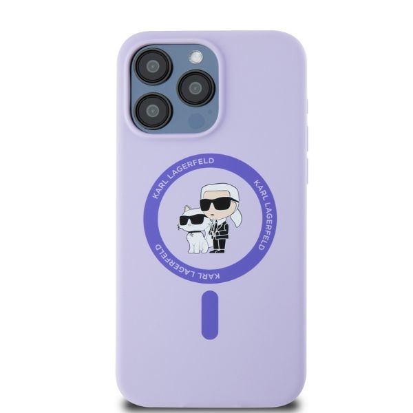 iTok webáruház - Karl Lagerfeld Karl Lagerfeld Silicone Karl&Choupette Heads Ring MagSafe tok iPhone 15 Pro Max készülékhez (lila) 3 Karl Lagerfeld Silicone Karl&Choupette Heads Ring MagSafe Case for iPhone 15 Pro Max (lila)