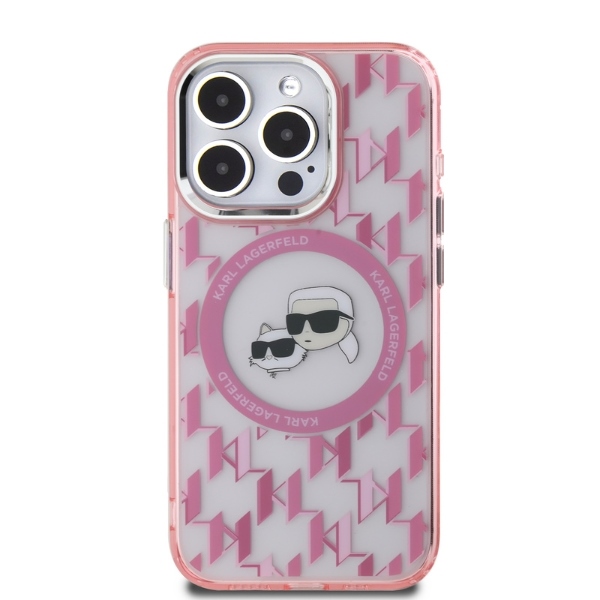 iTok webáruház - Karl Lagerfeld Karl Lagerfeld IML Monogram Karl & Choupette Head MagSafe tok iPhone 15 Pro Max készülékhez (rózsaszín) 2 Karl Lagerfeld IML Monogram Karl & Choupette Head MagSafe Case for iPhone 15 Pro Max (rózsaszín)