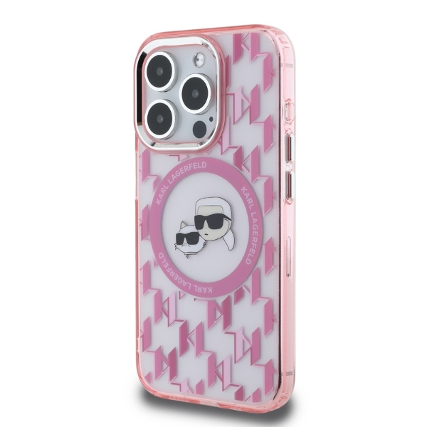iTok webáruház - Karl Lagerfeld Karl Lagerfeld IML Monogram Karl & Choupette Head MagSafe tok iPhone 15 Pro Max készülékhez (rózsaszín) 3 Karl Lagerfeld IML Monogram Karl & Choupette Head MagSafe Case for iPhone 15 Pro Max (rózsaszín)