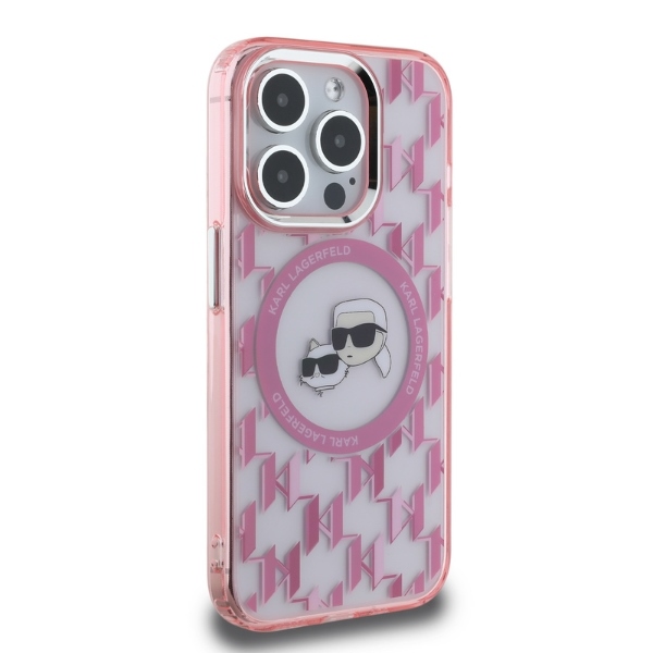 iTok webáruház - Karl Lagerfeld Karl Lagerfeld IML Monogram Karl & Choupette Head MagSafe tok iPhone 15 Pro Max készülékhez (rózsaszín) 4 Karl Lagerfeld IML Monogram Karl & Choupette Head MagSafe Case for iPhone 15 Pro Max (rózsaszín)