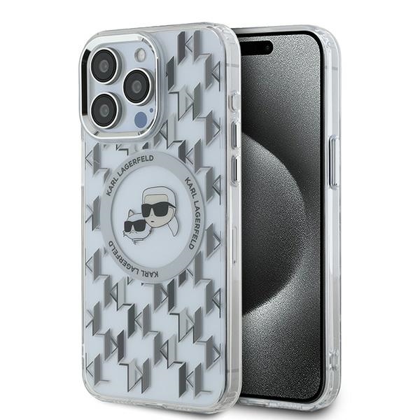 iTok webáruház - Karl Lagerfeld Karl Lagerfeld IML Monogram Karl & Choupette Head MagSafe tok iPhone 15 Pro Max készülékhez (átlátszó) 1 Karl Lagerfeld IML Monogram Karl & Choupette Head MagSafe Case for iPhone 15 Pro Max (átlátszó)