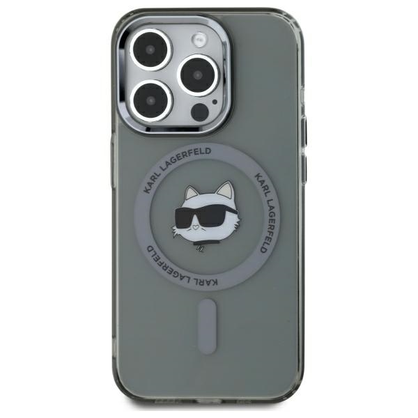 iTok webáruház - Karl Lagerfeld Karl Lagerfeld KLHMP15XHLSCHK iPhone 15 Pro Max 6,7" fekete kemény tok MagSafe 1 Karl Lagerfeld KLHMP15XHLSCHK iPhone 15 Pro Max 6.7" black/black hardcase IML Metal Choupette Head MagSafe