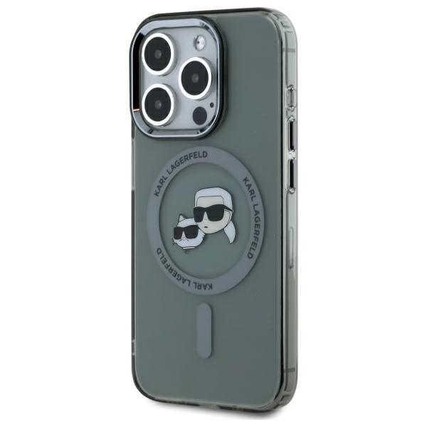 iTok webáruház - Karl Lagerfeld Karl Lagerfeld KLHMP15XHLSKCK iPhone 15 Pro Max 6,7 hüvelykes fekete tok MagSafe 2 Karl Lagerfeld KLHMP15XHLSKCK iPhone 15 Pro Max 6.7" black/black hardcase IML Metal Karl&Choupette Head MagSafe