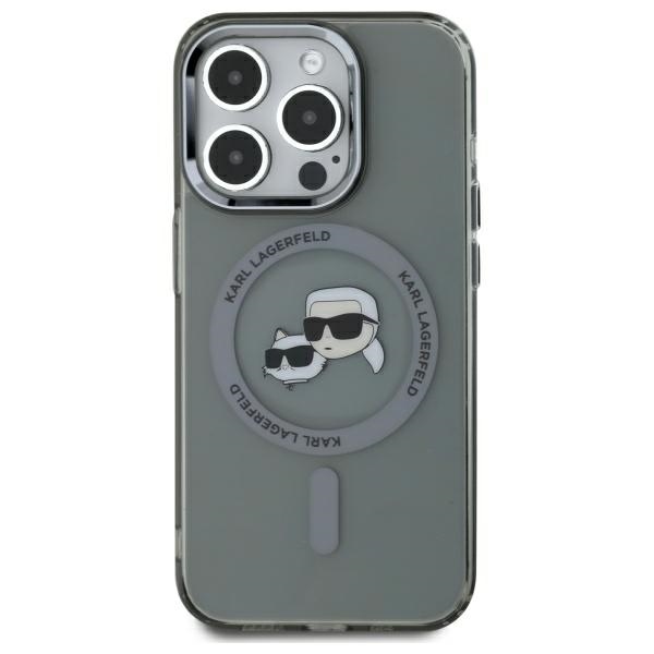 iTok webáruház - Karl Lagerfeld Karl Lagerfeld KLHMP15XHLSKCK iPhone 15 Pro Max 6,7 hüvelykes fekete tok MagSafe 3 Karl Lagerfeld KLHMP15XHLSKCK iPhone 15 Pro Max 6.7" black/black hardcase IML Metal Karl&Choupette Head MagSafe