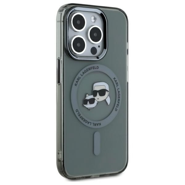 iTok webáruház - Karl Lagerfeld Karl Lagerfeld KLHMP15XHLSKCK iPhone 15 Pro Max 6,7 hüvelykes fekete tok MagSafe 4 Karl Lagerfeld KLHMP15XHLSKCK iPhone 15 Pro Max 6.7" black/black hardcase IML Metal Karl&Choupette Head MagSafe