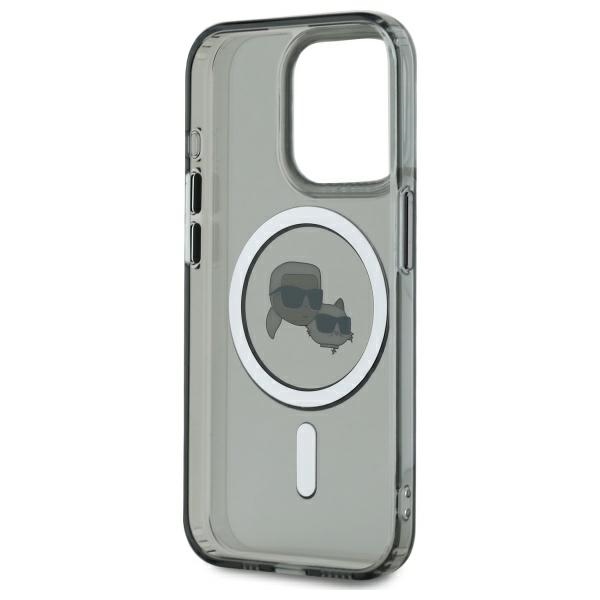 iTok webáruház - Karl Lagerfeld Karl Lagerfeld KLHMP15XHLSKCK iPhone 15 Pro Max 6,7 hüvelykes fekete tok MagSafe 7 Karl Lagerfeld KLHMP15XHLSKCK iPhone 15 Pro Max 6.7" black/black hardcase IML Metal Karl&Choupette Head MagSafe