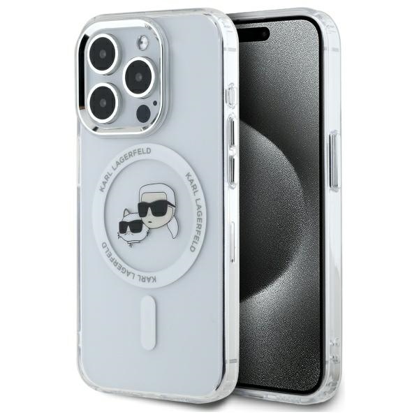 iTok webáruház - Karl Lagerfeld Karl Lagerfeld IML Metal Karl&Choupette Head MagSafe tok iPhone 15 Pro Max készülékhez (fehér) 1 Karl Lagerfeld IML Metal Karl&Choupette Head MagSafe Case for iPhone 15 Pro Max (fehér)