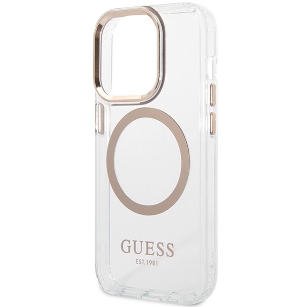 iTok webáruház - Guess Guess Metal Outline Magsafe tok iPhone 15 Pro Max készülékhez (arany) 6 Guess Metal Outline Magsafe iPhone 15 Pro Max Case (arany)