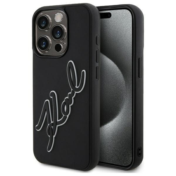 iTok webáruház - Karl Lagerfeld Karl Lagerfeld 3D Rubber Signature tok iPhone 15 Pro Max készülékhez (fekete) 1 Karl Lagerfeld 3D Rubber Signature Case for iPhone 15 Pro Max (fekete)