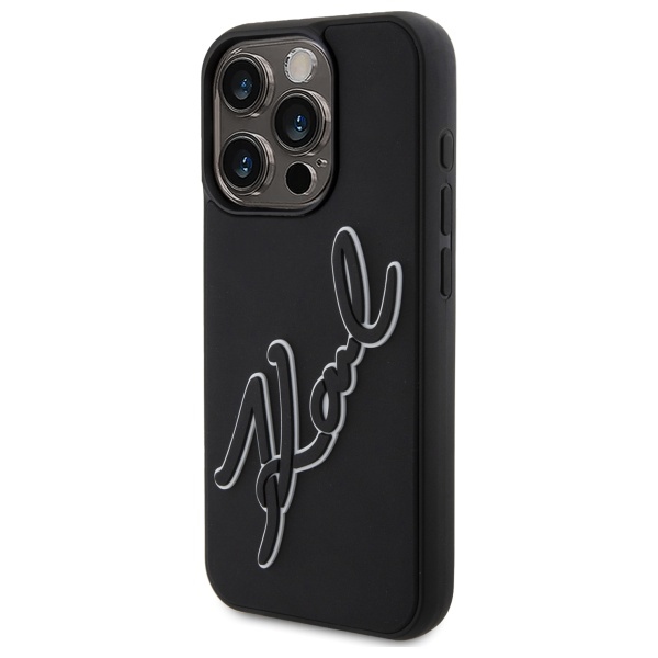 iTok webáruház - Karl Lagerfeld Karl Lagerfeld 3D Rubber Signature tok iPhone 15 Pro Max készülékhez (fekete) 2 Karl Lagerfeld 3D Rubber Signature Case for iPhone 15 Pro Max (fekete)