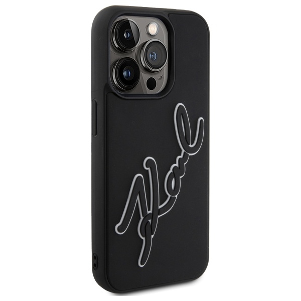 iTok webáruház - Karl Lagerfeld Karl Lagerfeld 3D Rubber Signature tok iPhone 15 Pro Max készülékhez (fekete) 4 Karl Lagerfeld 3D Rubber Signature Case for iPhone 15 Pro Max (fekete)