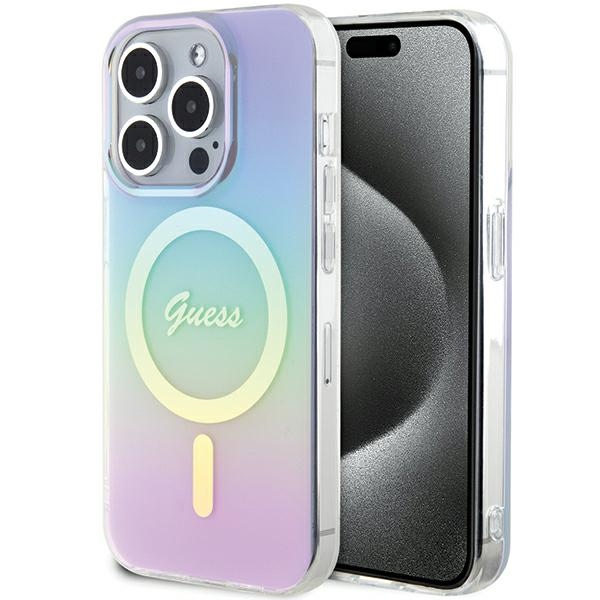 iTok webáruház - Guess Guess GUHMP15XHITSU iPhone 15 Pro Max 6,7" lila kemény tok IML Iridescent MagSafe 1 Guess GUHMP15XHITSU iPhone 15 Pro Max 6.7" purple/purple hardcase IML Iridescent MagSafe