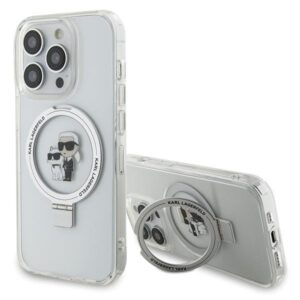 Karl Lagerfeld KLHMP15XHMRSKCH tok iPhone 15 Pro Max 6,7 hüvelykhez – Ring Stand Karl&Choupette MagSafe, fehér