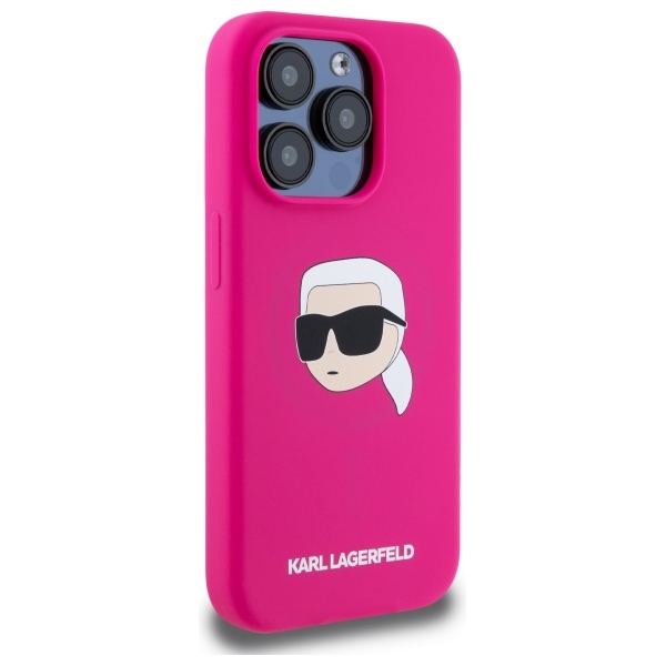 iTok webáruház - Karl Lagerfeld Karl Lagerfeld KLHMP15XSKHPPLF tok iPhone 15 Pro Max 6,7 hüvelykhez, fukszia 4 Karl Lagerfeld KLHMP15XSKHPPLF iPhone 15 Pro Max 6.7" fuchsia/fuschia hardcase Silicone Karl Head Print MagSafe