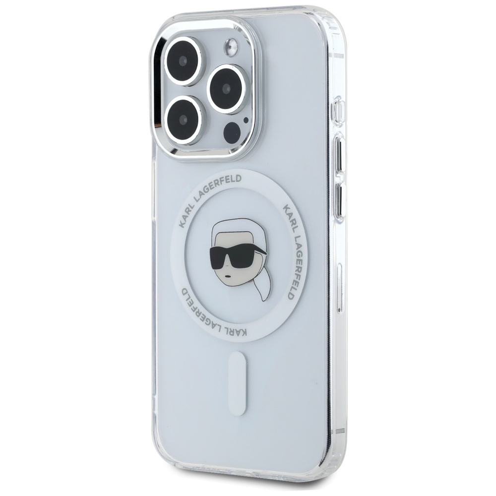 iTok webáruház - Karl Lagerfeld Karl Lagerfeld IML Metal Karl Head MagSafe tok iPhone 15 Pro Max készülékhez, fehér 2 Karl Lagerfeld IML Metal Karl Head MagSafe Case for iPhone 15 Pro Max White