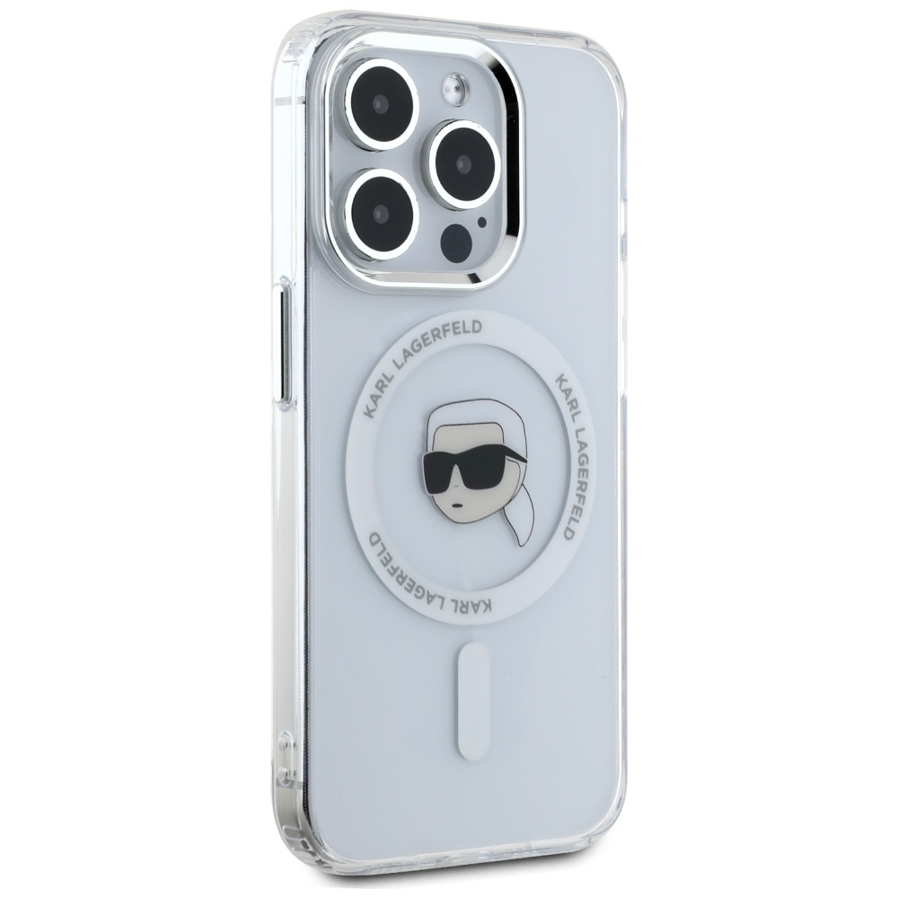 iTok webáruház - Karl Lagerfeld Karl Lagerfeld IML Metal Karl Head MagSafe tok iPhone 15 Pro Max készülékhez, fehér 4 Karl Lagerfeld IML Metal Karl Head MagSafe Case for iPhone 15 Pro Max White