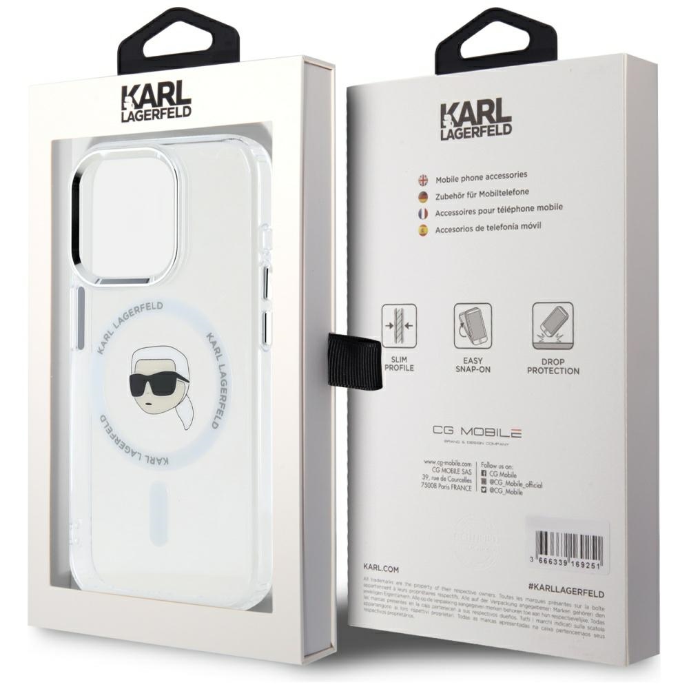 iTok webáruház - Karl Lagerfeld Karl Lagerfeld IML Metal Karl Head MagSafe tok iPhone 15 Pro Max készülékhez, fehér 8 Karl Lagerfeld IML Metal Karl Head MagSafe Case for iPhone 15 Pro Max White