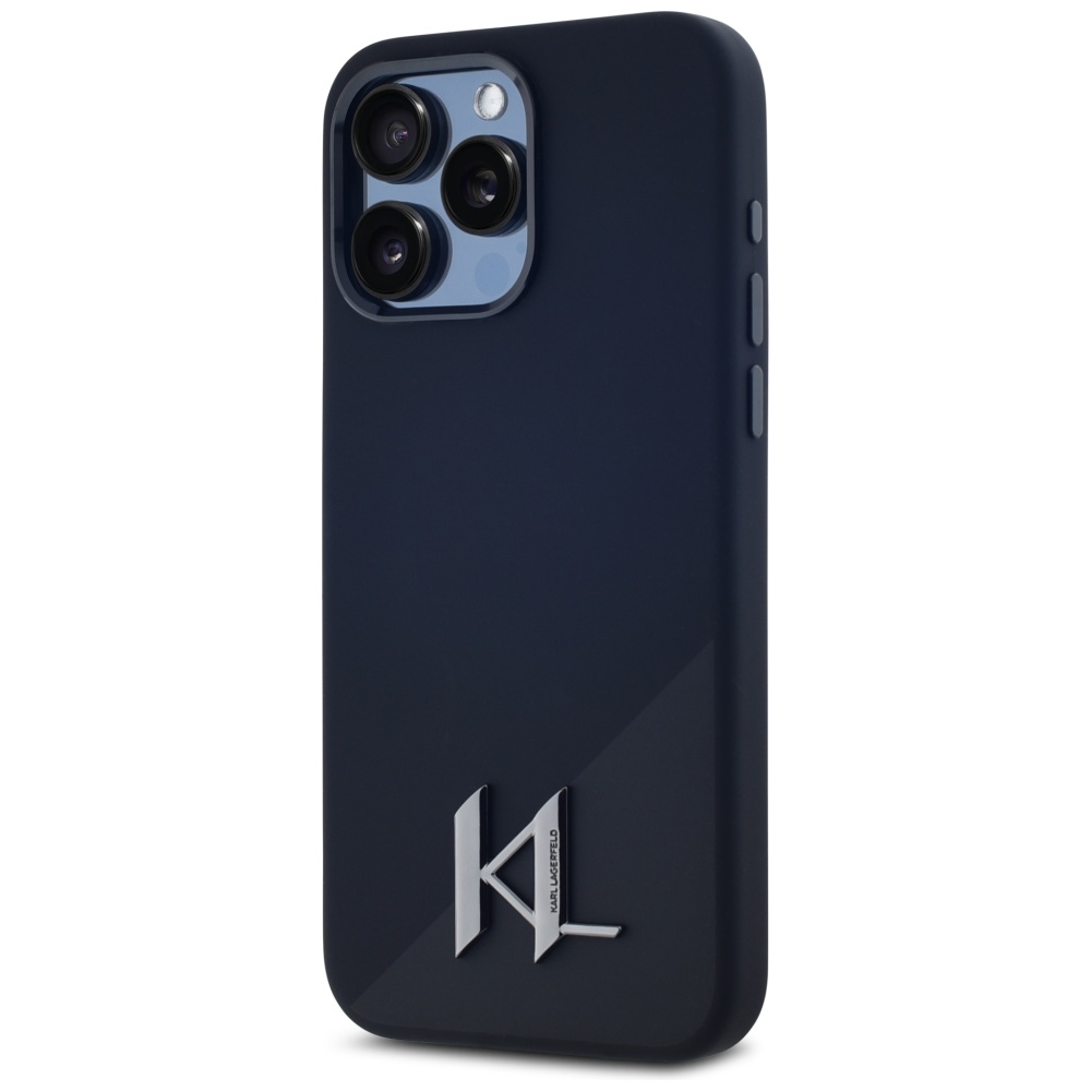 iTok webáruház - Karl Lagerfeld Karl Lagerfeld Silicone Shadow Metal Initial MagSafe szilikon tok iPhone 15 Pro Max készülékhez, fekete 2 Karl Lagerfeld Silicone Shadow Metal Initial MagSafe Case for iPhone 15 Pro Max Black