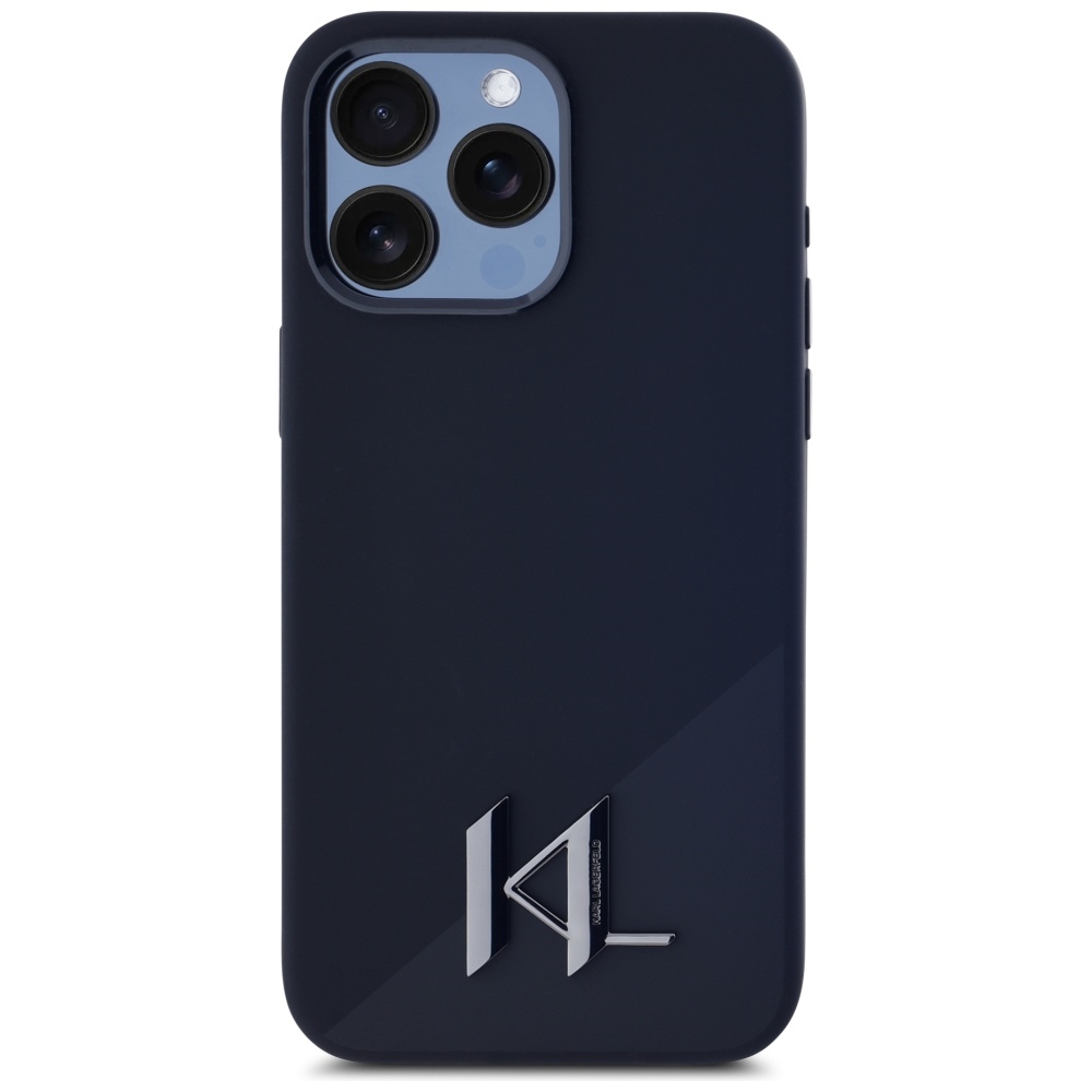 iTok webáruház - Karl Lagerfeld Karl Lagerfeld Silicone Shadow Metal Initial MagSafe szilikon tok iPhone 15 Pro Max készülékhez, fekete 3 Karl Lagerfeld Silicone Shadow Metal Initial MagSafe Case for iPhone 15 Pro Max Black