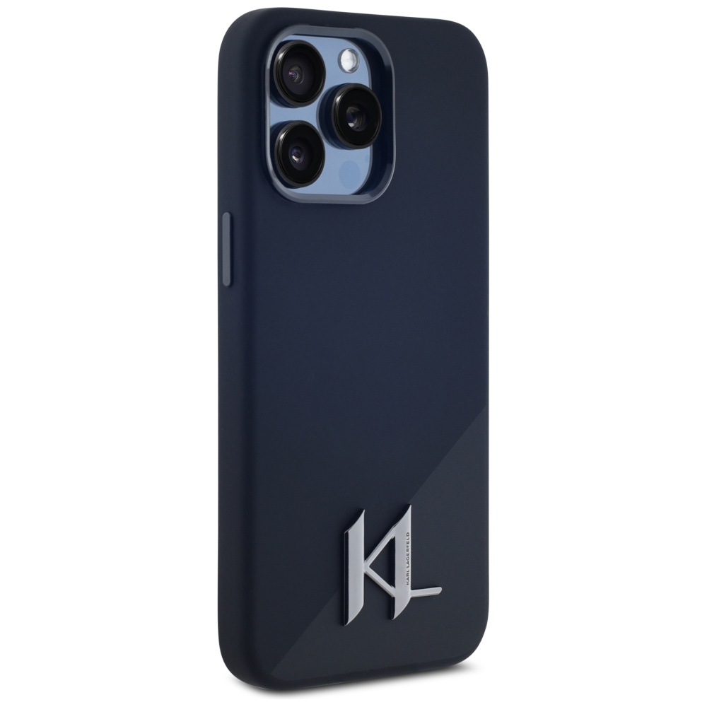 iTok webáruház - Karl Lagerfeld Karl Lagerfeld Silicone Shadow Metal Initial MagSafe szilikon tok iPhone 15 Pro Max készülékhez, fekete 4 Karl Lagerfeld Silicone Shadow Metal Initial MagSafe Case for iPhone 15 Pro Max Black