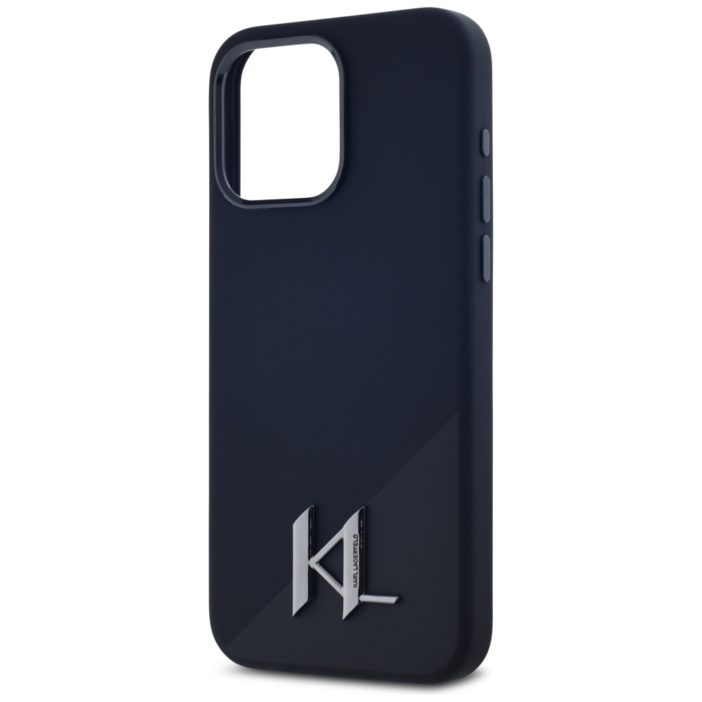 iTok webáruház - Karl Lagerfeld Karl Lagerfeld Silicone Shadow Metal Initial MagSafe szilikon tok iPhone 15 Pro Max készülékhez, fekete 6 Karl Lagerfeld Silicone Shadow Metal Initial MagSafe Case for iPhone 15 Pro Max Black